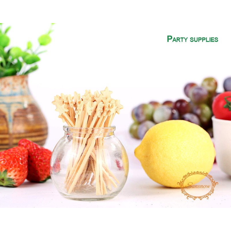 Bamboo Small Appetizer Cocktail Picks, Disposable Food/Fruit Picks for Party/Baby