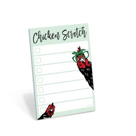 Funny Chickens Sticky to Do Notepad - Chicken Scratch - Rooster Baby Chick Chicken Coop Lover Gifts | Country Themed Notebook | ChickenScratch Chicklet Barn Office Decor Accessories 4x6 50 Pages