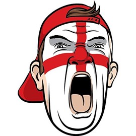Zirni England United Kingdom Football Fan National Flag Face World Cup Soccer Sticker Decal Design