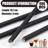 juajua Black Paper Straws, 197 x 6mm Biodegradable Paper Straws,600