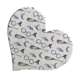 Of The Earth Handmade Paper - Wildflower Seed Paper Large Hearts - Party Favor Print Variations - 3" x 2" - Set of 45 - Double Sided w/Planting Instructions (Young Wizard)