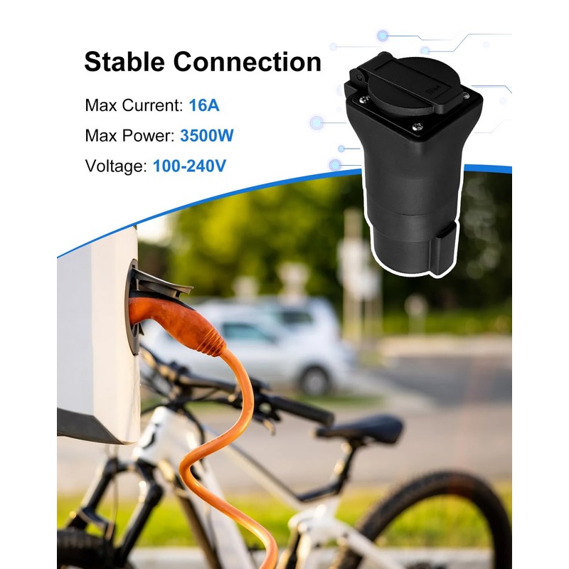 JUFWKO J1772 to NEMA 5-15 Plug, Adapter Plug for E-Bike