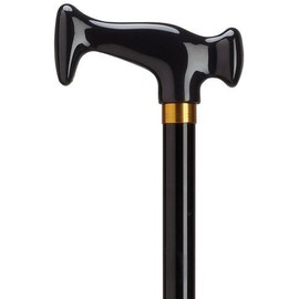Walking Cane - Unisex consort "J" type handle, aluminum adjustable shaft with an aluminum security nut for added safety, adjusts from 29.5" - 38.5" with rubber tip.