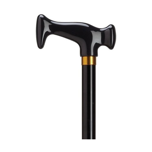 Walking Cane - Unisex consort "J" type handle, aluminum adjustable shaft with an aluminum security nut for added safety, adjusts from 29.5" - 38.5" with rubber tip.