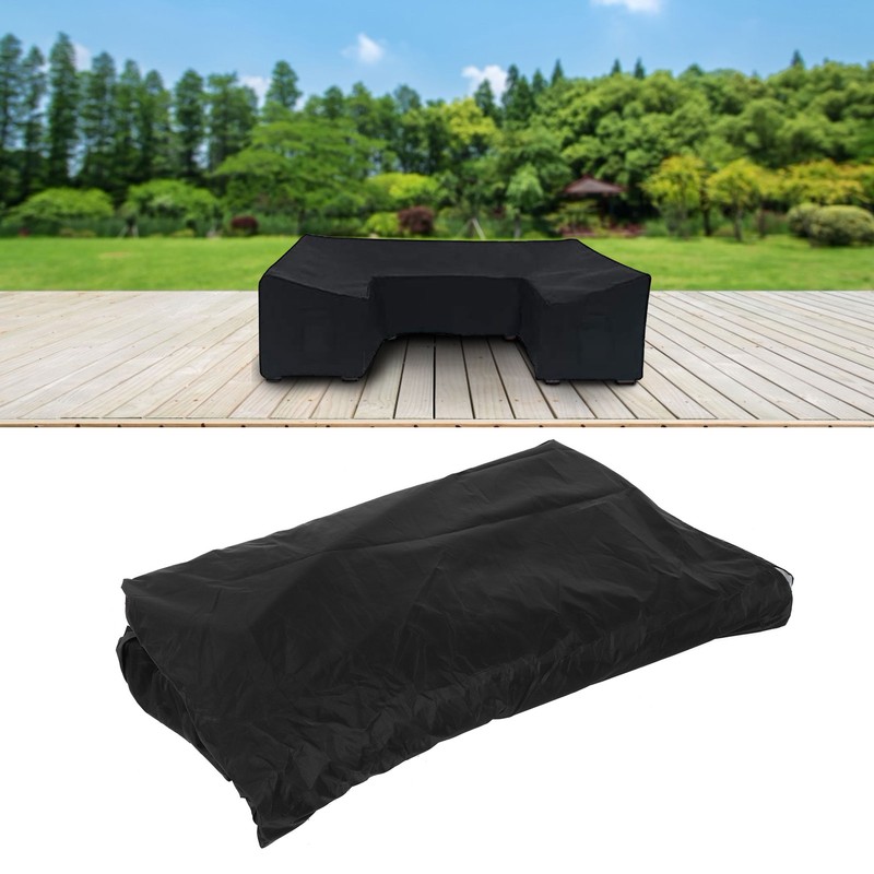 Black UShape Sofa Cover DustProof Waterproof Outdoor Furniture Protective Cover