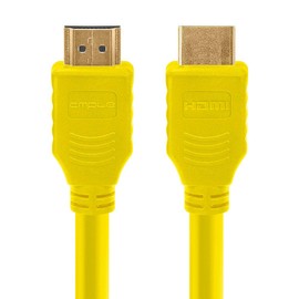 Cmple - Cable HDMI de alta velocidad HDTV Ultra-HD (UHD) 3D, 4K @60Hz, 18Gbps 28AWG Cable HDMI de retorno de audio de 3 pies amarillo
