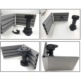 Adjustable Furniture Leg Foot, BESUNTEK Hardware Casters Glides Height Cabinet Leveling for Kitchen Bathroom, 4 Pack (120-150mm)