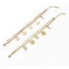 Deelfel Women's Pink Gold Initial Ping Gold 18k Titanium Bracelet