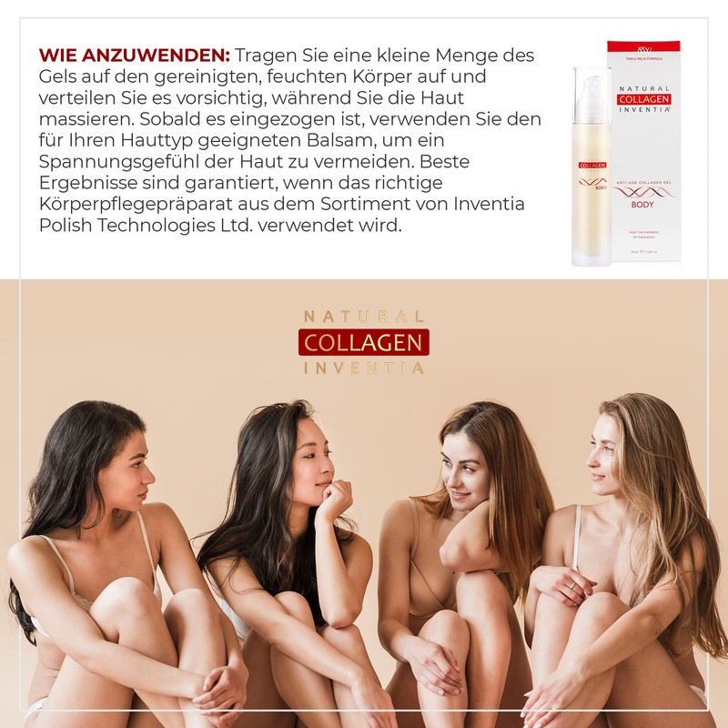 Natural Collagen Inventia Anti-Age Collagen Body Gel Improves Skin Complexion
