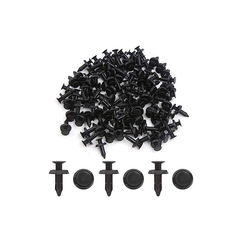 100Pcs 6mm Hole Dia Clips Plastic Push Type Rivet Retainer