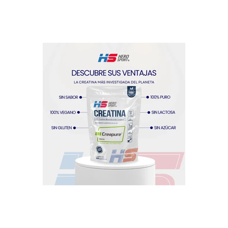Hero Sport Creatina 450g Creapure 100 Pura 90 Porciones