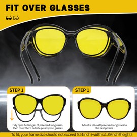 Night Driving Glasses Polarized Fit Over Glasses Sunglasses for Women GST833-P-01-15