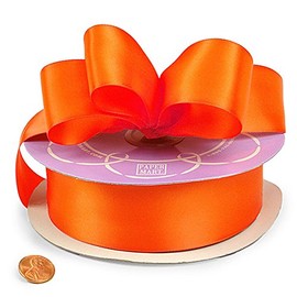 Orange Single Face Satin Ribbon 5/8" X 100 Yards