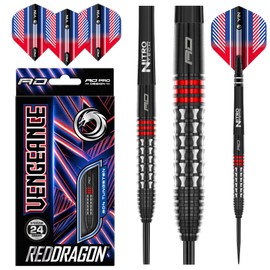 RED DRAGON Vengeance Red 22 g Premium Tungsten Steeltip Dart Set with Flights and Shafts