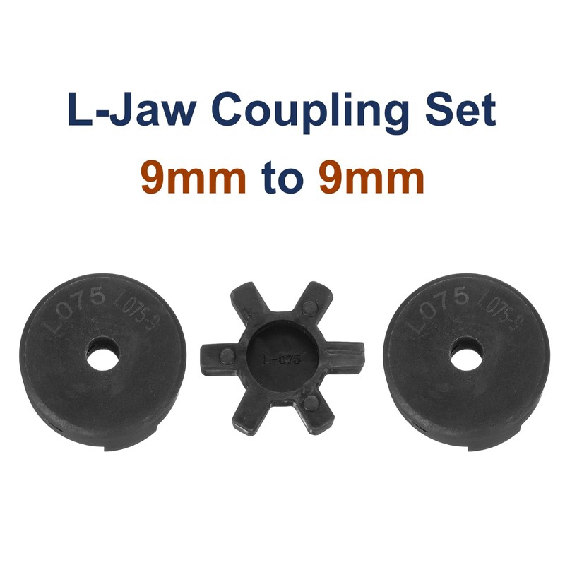 uxcell 3/8" L075 Flexible 3-Piece L-Jaw Coupling Coupler Set &