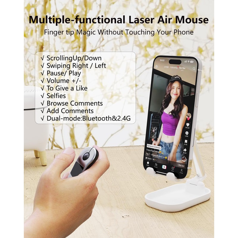 3-Link Air Mouse for PC/iOS/Android with Touchpad, Rechargeable Wireless Presentation