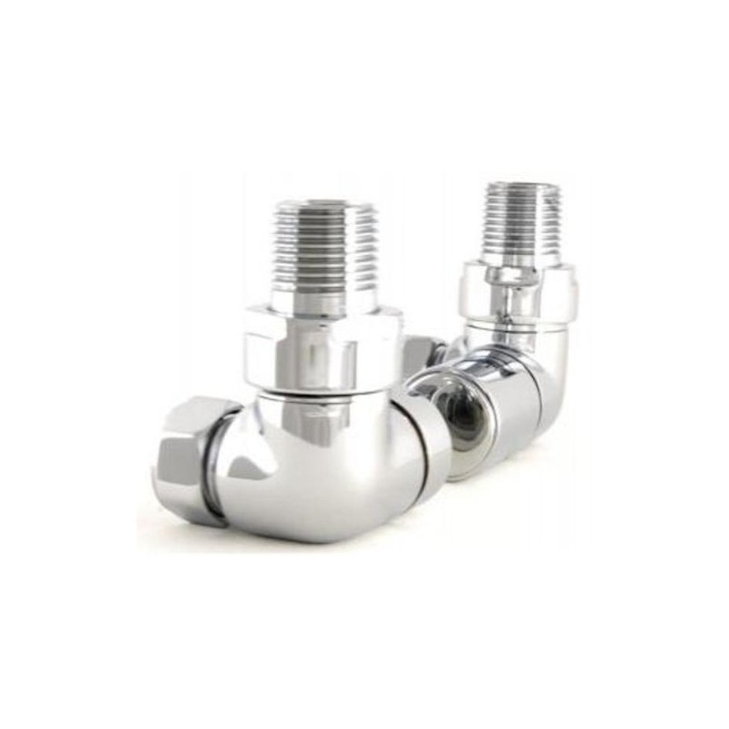 Hansvit MODCOMRV Corner Angled Radiator Valves, Chrome