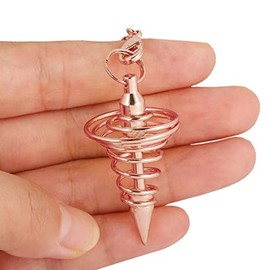 KYEYGWO KYEYGWO Radi?sthesie Pendel mit Ketten, Esoterik Pendels in Spiralform Orakel Metall-Pendel Spiral Kegel Schmuck fr Divination Meditation Scrying Balance Reiki Heilung, Rosen Gold
