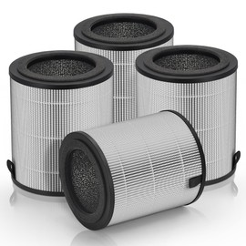 Nisreen JF 100 Replacement Filter Compatible with Jafanda Air Puri-fier Filter JF100, 3-Stage Filtration with High-Efficiency Activated Carbon Filter, Compare to Part# JF100-RF, 4-Pack