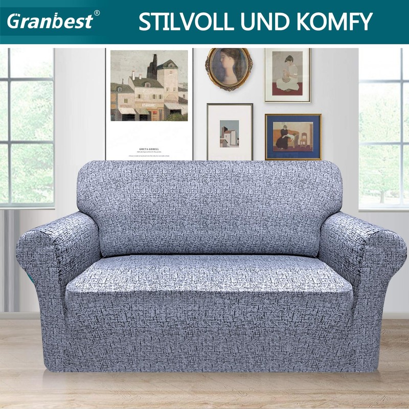 Granbest Stretch Couch Cover, Super Soft Microfibre Armchair Cover, Sofa