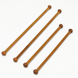 Laurraine 4pcs Natural Bamboo & Wood Tapestry Hanging Poles - 12.13 Inches DIY Wall Hanging Rods for Flags, Banners, Crafts, Woven Tapestry (Brown, 2 Styles)