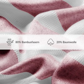 Loomvia -M-Bambu Bornoz-Kirmizi Çizgili, red, M