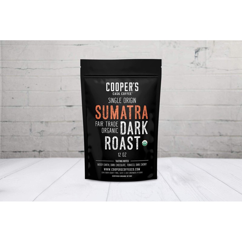Organic Dark Roast Sumatra, Whole Bean Coffee, Single Origin Grade