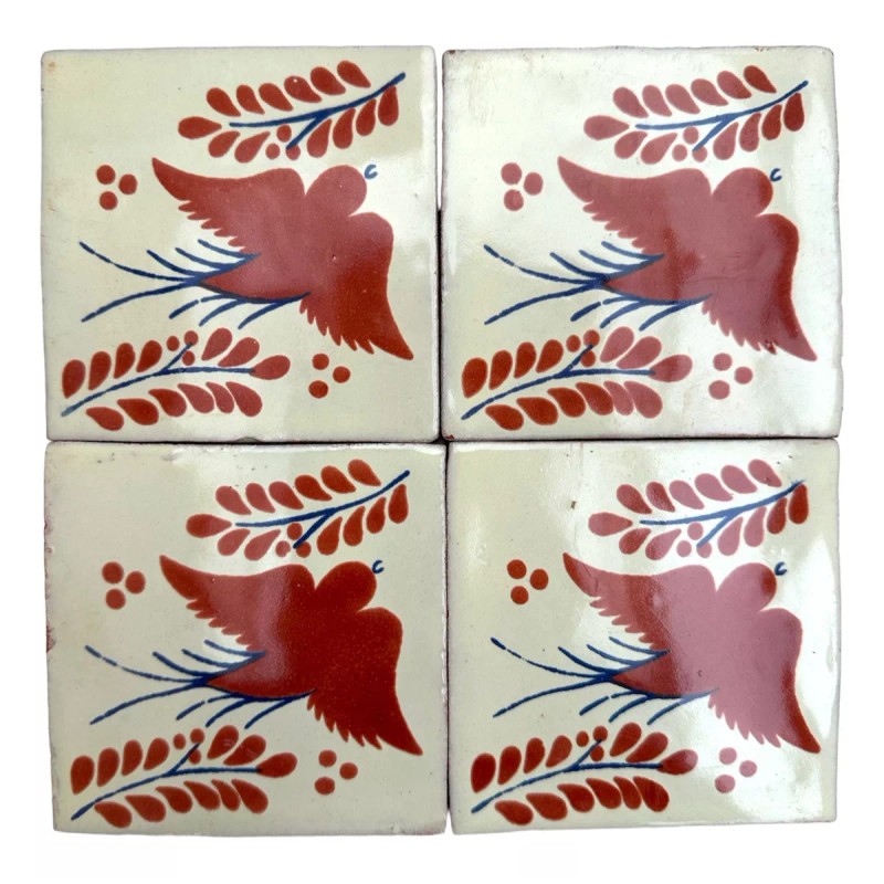 Escanver Tapete Azulejo Artesanal 10cm Talavera Mosaico Terracota 40p