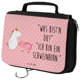 Mr. & Mrs. Panda Toiletry Bag Unicorn + Pig Horn, neutral, Hand Drawn