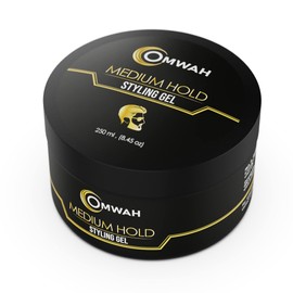 OMWAH Professional Hair Styling Gel for men Strong Hold hair gel for boys with Vitamin E & Pro-VB5, Flake-Free Formula, Protects, Nourishes & Styles All Hair Types Effortlessly (Medium Hold)