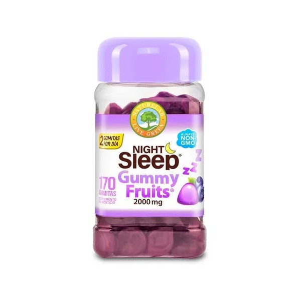 Night Sleep Gummy Fruits, Naturelab 170 Piezas Sabor Blueberry