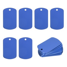 PATIKIL Metal Stamping Blanks Tags 2", 30 Pcs Anodized Aluminum Blank Dog Tags Rectangle Laser Engraving Blanks ID Name Tag with Hole for Pet Craft DIY Decorative, Blue