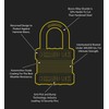 Blackout High-Security Laminated Steel Commando Lock Padlock - Anti-Pick Technology,