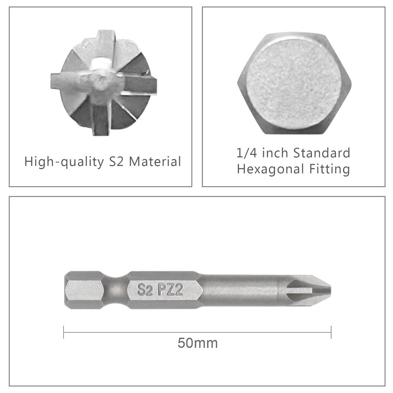 DAKCOS PZ2 Bit Long, Bits PZ2, Bit Assortment from S2