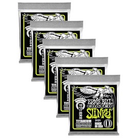5 PACK Ernie Ball P03121 Coated Regular Slinky Strings, 10-46