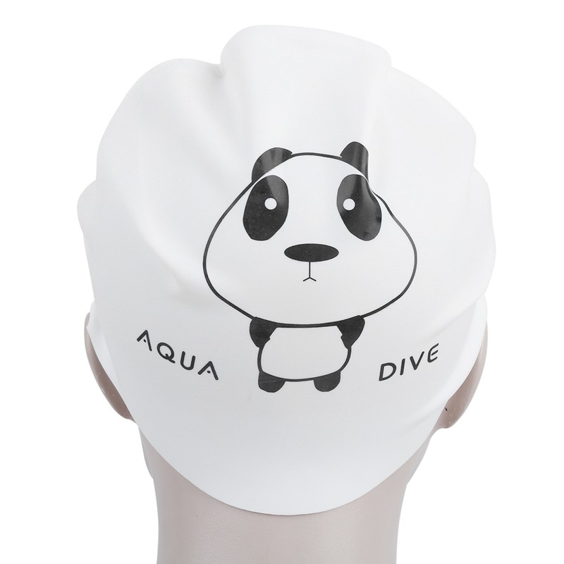 2Pcs Silicone Swimming Cap Hat Cartoon Cute Universal Type for
