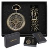 Whodoit Retro Bronze Chinese Knot Hollow Mechanical Pocket Watch,Hollow Pattern
