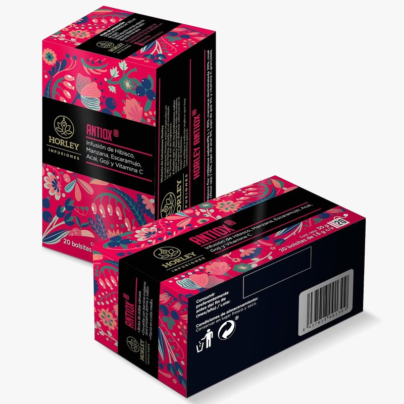 Horley ANTIOX: Infusion de Hibisco, Manzana, Escaramujo, Acai, Goji y