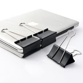 THREEBEGETSALL Extra Large Binder Clips 3 inch super big Binder Clips 6 Pack Big Metal Paper Clamps Black (3 Inch)