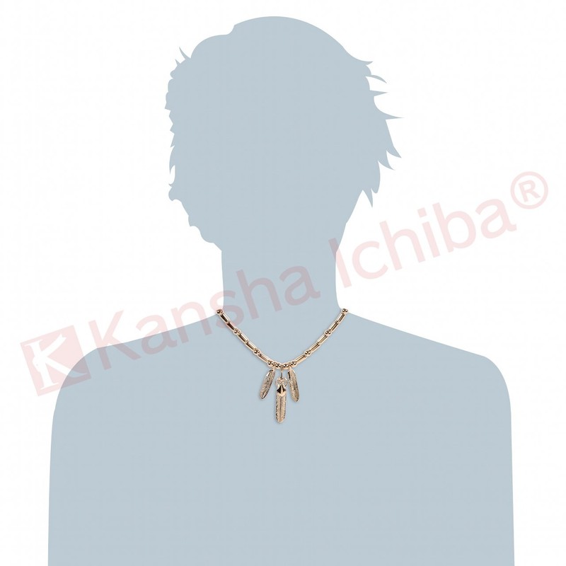 Kansha Ichiba Genuine Gold Feather Pipe Necklace