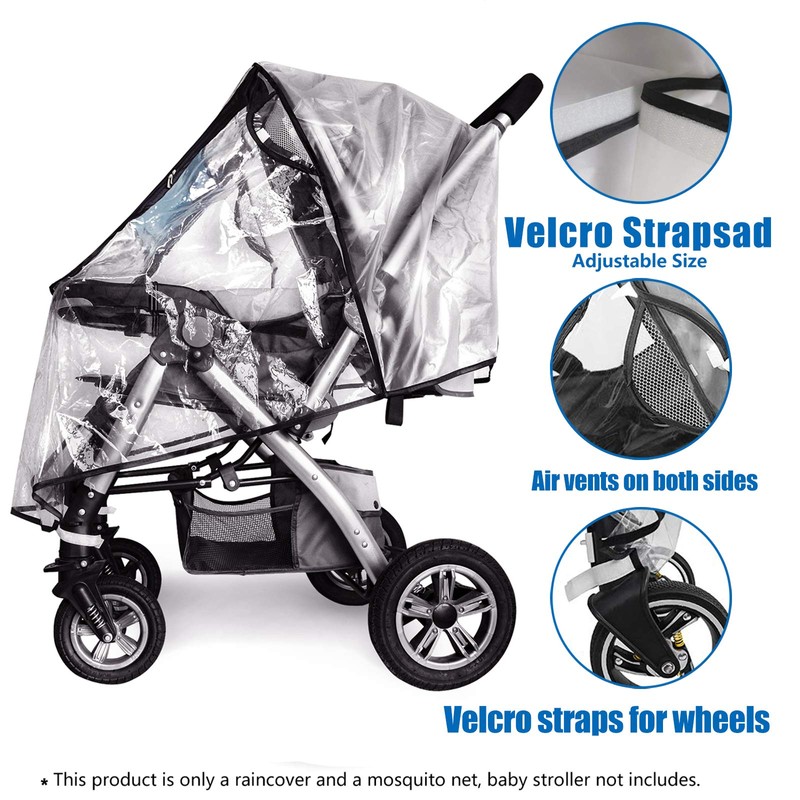Stroller Rain Cover,Universal Stroller Accessory,Waterproof, Windproof Protection,Protect from Dust Snow,Baby