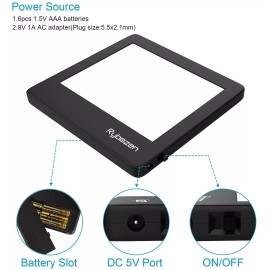 Rybozen Ultra-Thin Portable Slide Scanner 5 x 4 Inches LED Light Panel Negatives Film