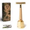 ANYMALE® Safety Razor with Maple Wood Handle - Set with