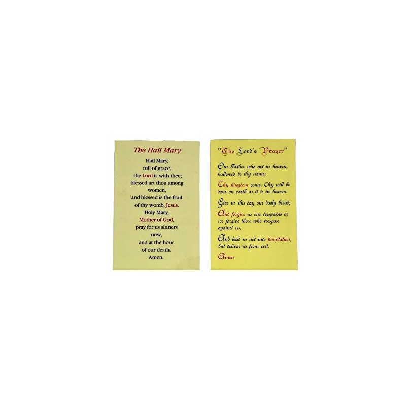 The Hail Mary and The Lord's Prayer Laminated Holy Card