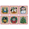 Counted Cross Stitch Kit on Plastic Canvas with Christmas coasters.