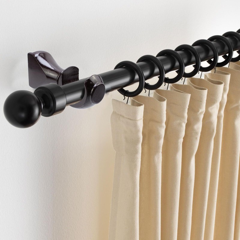 HEVSTIL 2-Pack Wood Curtain Rod Brackets,Return End Brackets for 1-2/5"