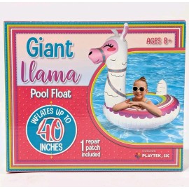 Playtek Giant Llama 40” Pool Float W/ Repair Patch Included New Kids Pool Floaty