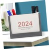 Tofficu Abs Paper Material Desk Calendar Pen Holder Makeup Brush