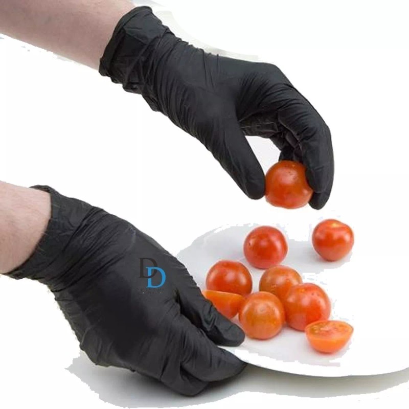 UniSeal Guantes Nitrilo Negros Uniseal 100 Pzas Talla Grande