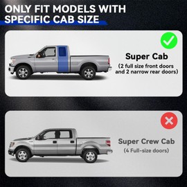 6.5" Running Boards for Ford F150 2009-2014 Super Cab, Side Steps for Truck, Mirror Stainless Steel Nerf Bars, Estribos para for Ford F150, Ridge Pattern Pair Running Boards for Super Cab